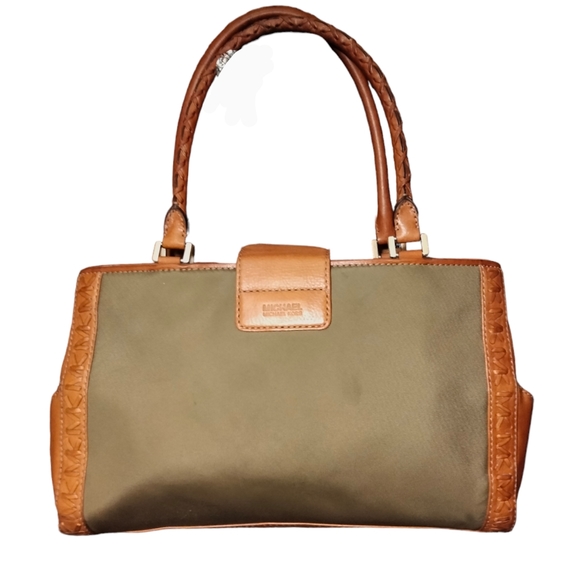 Rare Vintage Michael Kors Tan and Olive Green Shoulder Bag - Picture 3 of 12